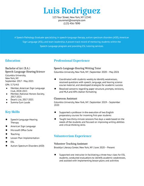 Graduate School Resume Examples And Templates For 2024