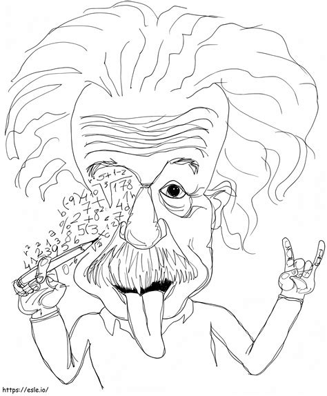 Albert Einstein Sketch Coloring Page