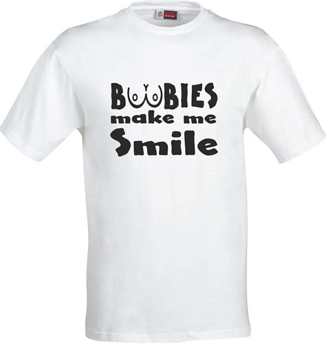 Boobies Make Me Smile Adult T Shirt Funny Humor T Present Cotton T Shirt Ebay