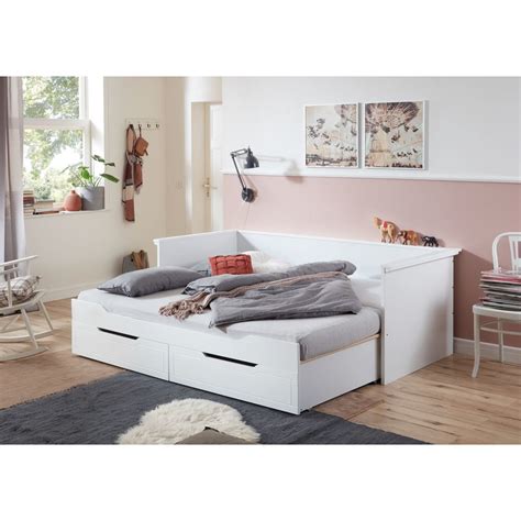 Lieferung per spedition viele bezahloptionen sicher einkaufen. Bett Lina Weiß 90x200 cm Kojenbett Kinderbett ausziehbar mit Schubladen, 399,00