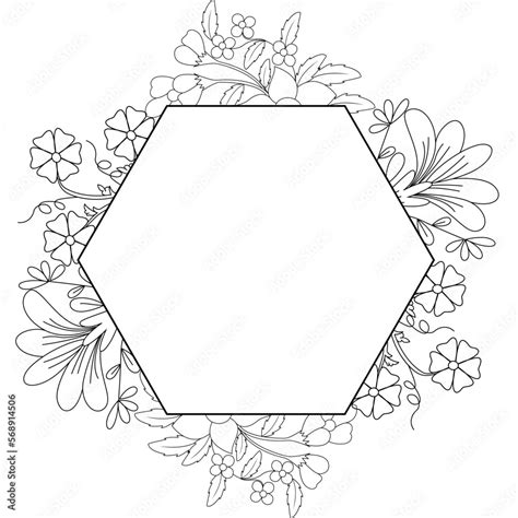 Hexagon Frame Svg Floral Frame Svg Floral Hexagon Frame Floral