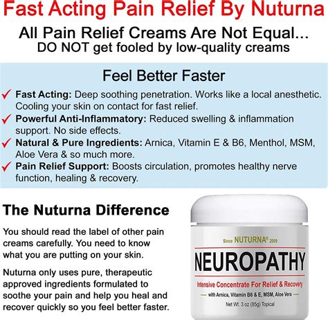 Nuturna Neuropathy Nerve Pain Relief Cream 3oz Maximum Strength