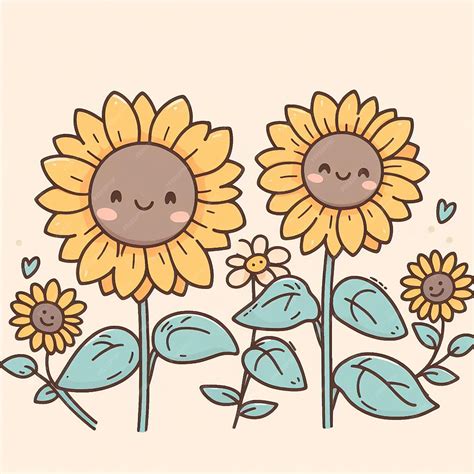 Premium Vector Cute Sunflower Cartoon