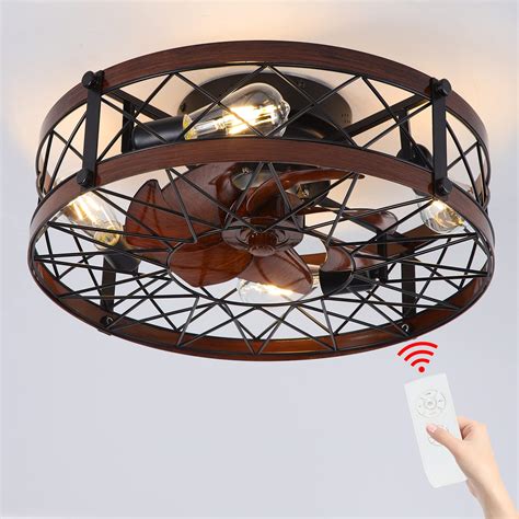Buy Retro Small Ceiling Fan With Light Remote Control Coming With E26