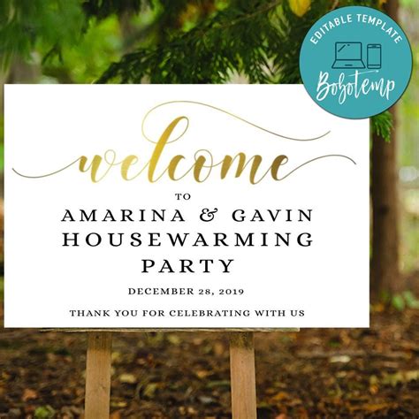 Housewarming Welcome Sign Digital File Printable Instant Download