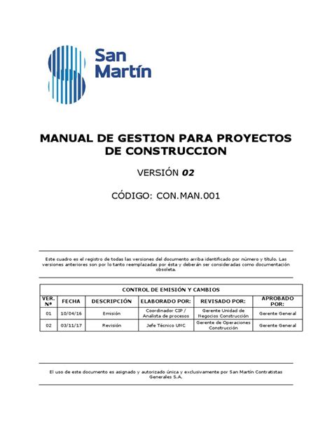 Manual De Gestión Para Proyectos De Construcciónpdf Gestión De