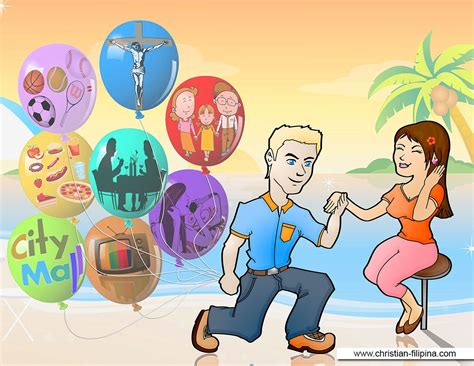A Man And Woman Dancing On The Beach With Balloons In The Air Behind Them That Say City Me