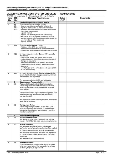 Quality Control Plan Template Free