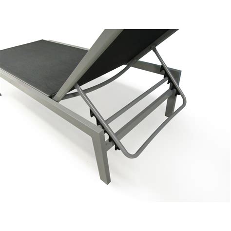 Alter Chaise Longue En Aluminium Et Textilène Couleur Noire Dimensions 69 X 37 X 194 Cm