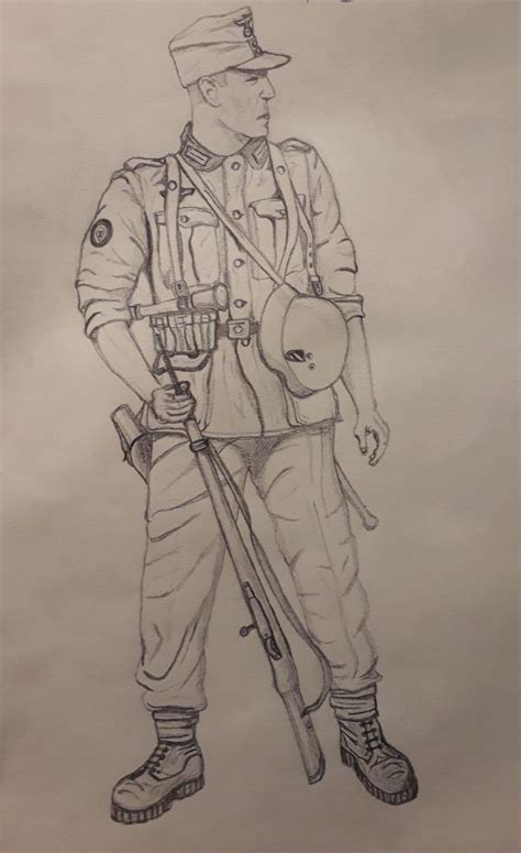 German Wwii Soldier Drawing Nuttyrick77 Soldier Drawing Drawings