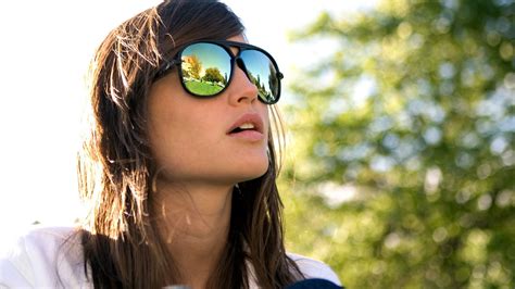 Wallpaper Face Women Outdoors Model Women With Glasses Sunglasses Brunette Green Blue