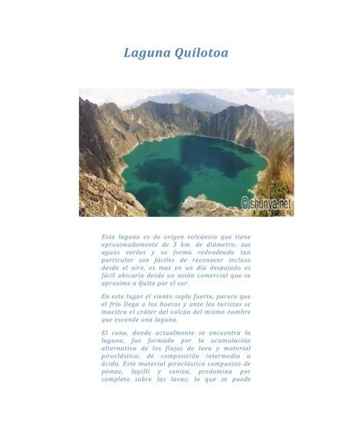 Laguna Quilotoa Ecotec Edu Ec