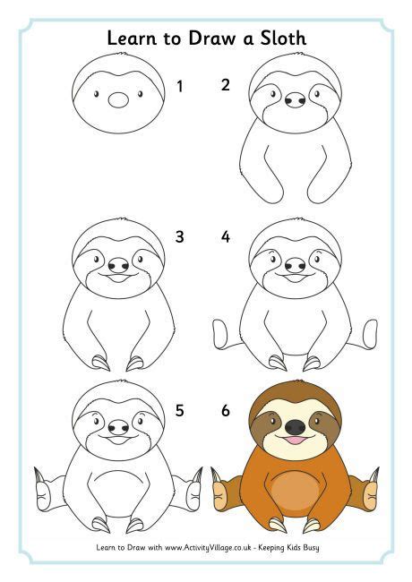Learn To Draw A Sloth Sloth Art Baby Animal Drawings Sloth Drawing