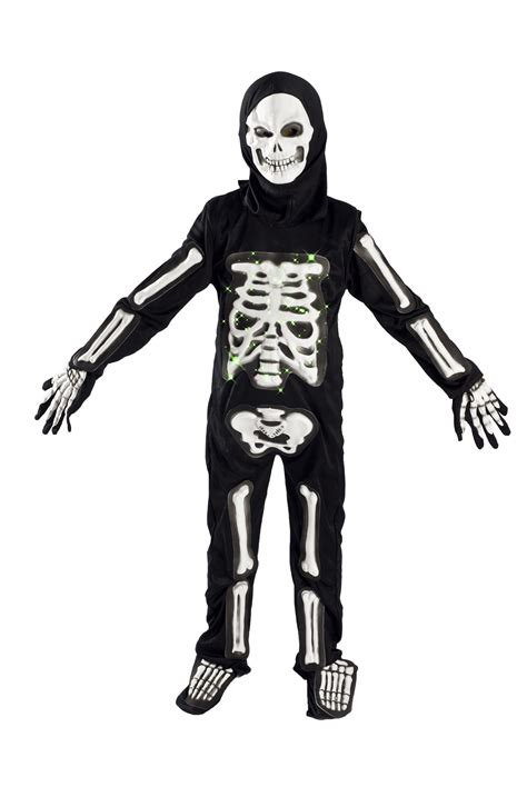 Skeleton Costume For Boys Kids Light Up Size M 5 7 L 6 9 5 7