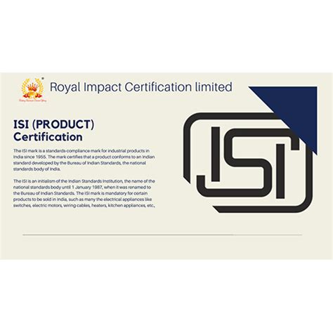 Isi Certification Services In 62 Sector Noida Royal Impact
