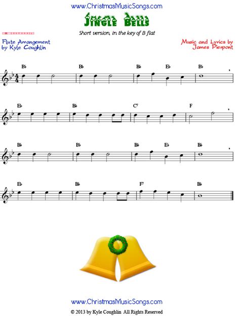 Jingle Bells Flute Sheet Music For Beginners