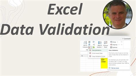 How To Apply Data Validation To Cells In Microsoft Excel Youtube