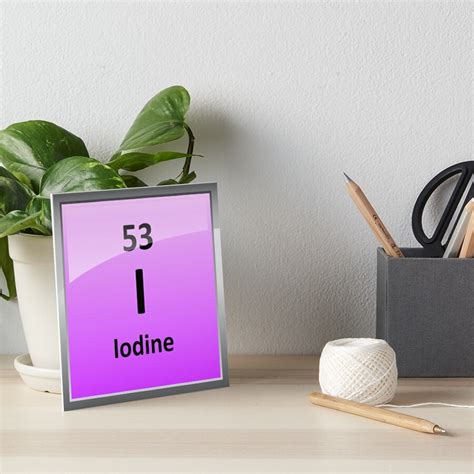 Iodine Element Symbol Periodic Table Art Boards By Sciencenotes