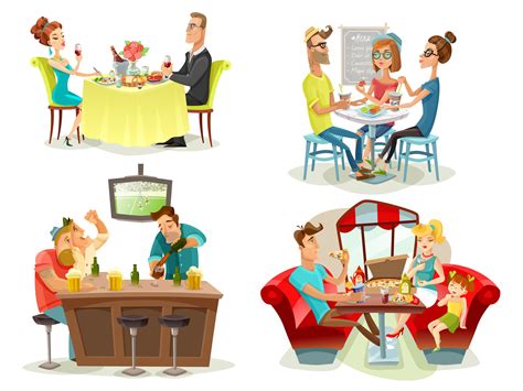 Restaurant Cafe Bar People 4 Icons 483758 Vector Art At Vecteezy