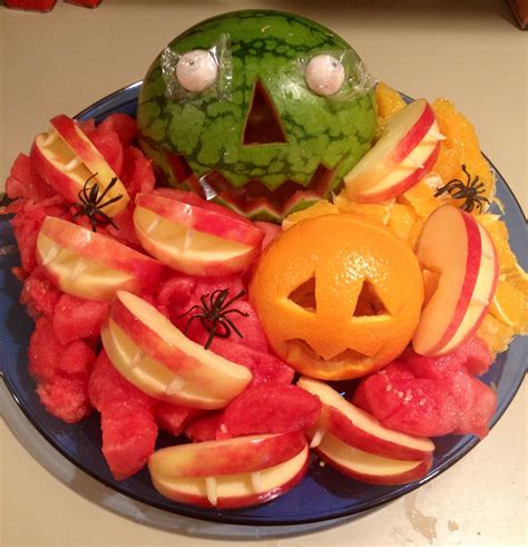 Halloween Fruit Platter Ill Take The Plastic Off The Eyes Right