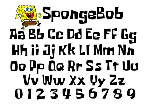 Spongebob Font Alphabet Svg Png Dxf Etsy
