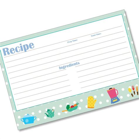 Blue 4x6 Recipe Cards Kids Kitchen Blue Polka Dot Order Online