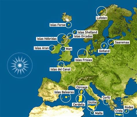 Archipielagos De Europa Mapa Mapa Fisico