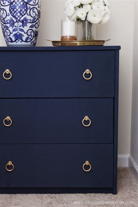 It is a rich, beautiful neutral that pairs well with so many colors and decorating styles. DIY Fabric Covered Nightstand #navy #blue | Blue furniture ...