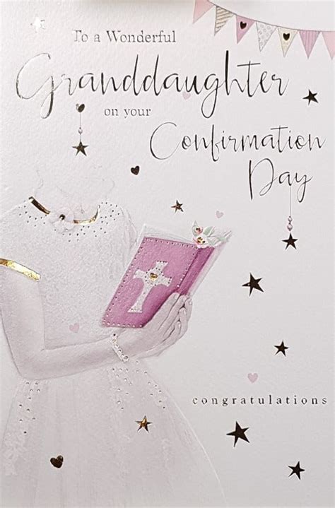 Granddaughter Confirmation Card Girl And Shiny Stars