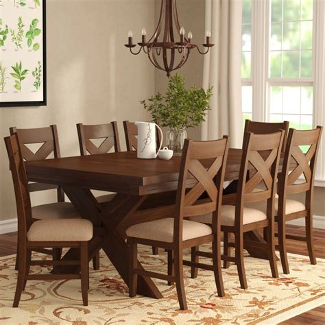Laurel Foundry Modern Farmhouse Isabell 9 Piece Solid Wood Dining Set