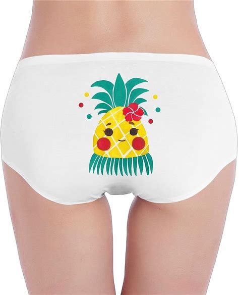 Joapron Miss Hawaiian Pineapple Womens Stretchable Panties Black Briefs