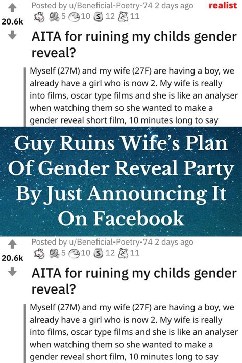 Guy Ruins Wife’s Plan Of Gender Reveal Party By Just Announcing It On Facebook In 2022 Gender