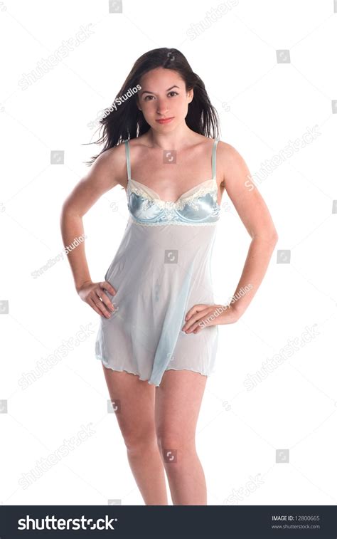 Sexy Girl Nightie Standing Foto Stok 12800665 Shutterstock