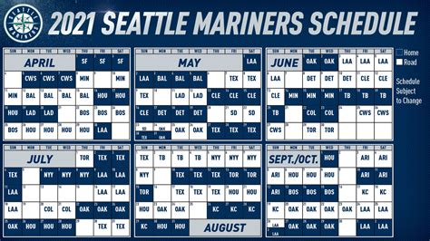 Mariners Open The 2021 Season At T Mobile Park On April 1 Against San