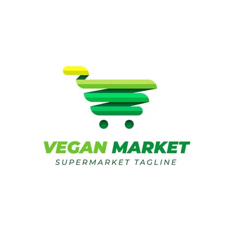 Free Vector Supermarket Logo Design With Green Cart