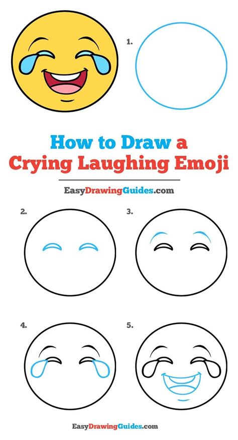 How To Draw A Crying Laughing Emoji Really Easy Drawing Tutorial