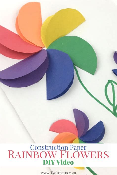 How To Make Easy Rainbow Paper Flowers For Kids Construction Paper