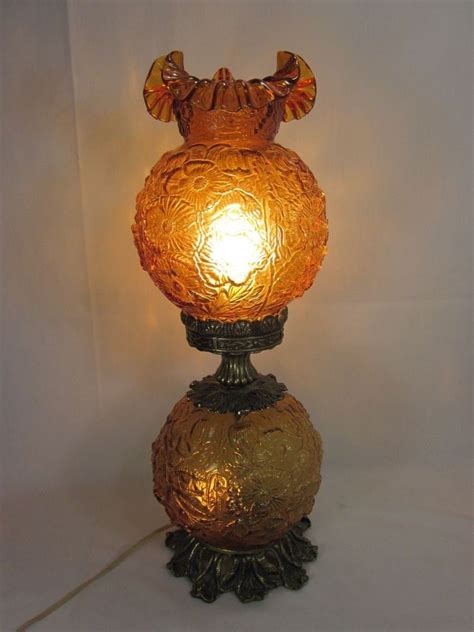 The basics of the standard hurricane lantern. Vintage Amber Glass Hurricane Double Globe Lamp | Globe ...