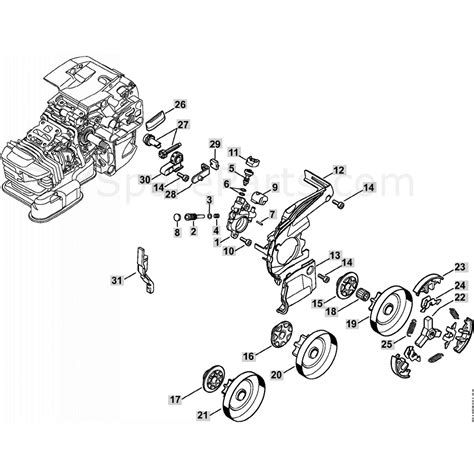 Stihl Ms 201 T Chainsaw Ms201 T Parts Diagram Oil Pump And Clutch Assy