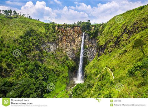 Sipisopiso Waterfall In Northern Sumatra Stock Photo Image Of Piso