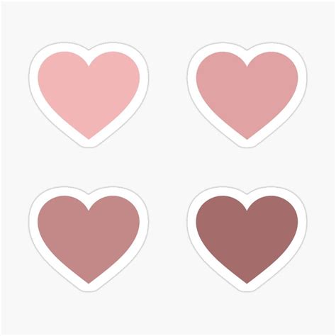 4 Aesthetic Pink Colored Hearts Pack Sticker For Sale By Sonia10