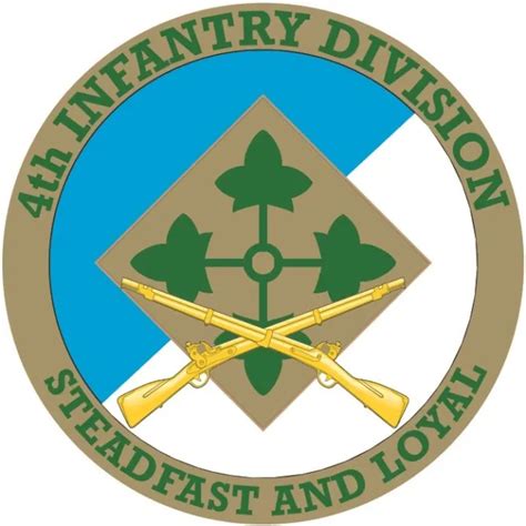 4th Infantry Division With Crossed Rifles Decal Officially Licensed 6