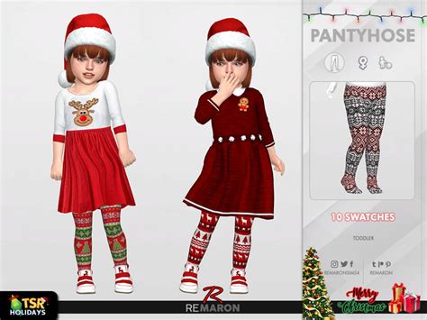 The Sims Resource Holiday Wonderland Christmas Pantyhose For Girls 01