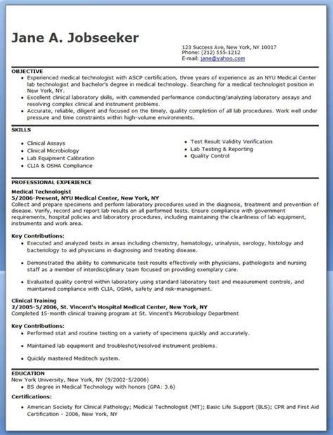Check spelling or type a new query. Medical Technologist Resume Example | Resume Downloads ...