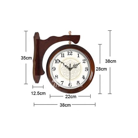 The natural finish of the center contributes to its. Round Wall Clock Double Sided Wood Hanging Modern Large 16 ...