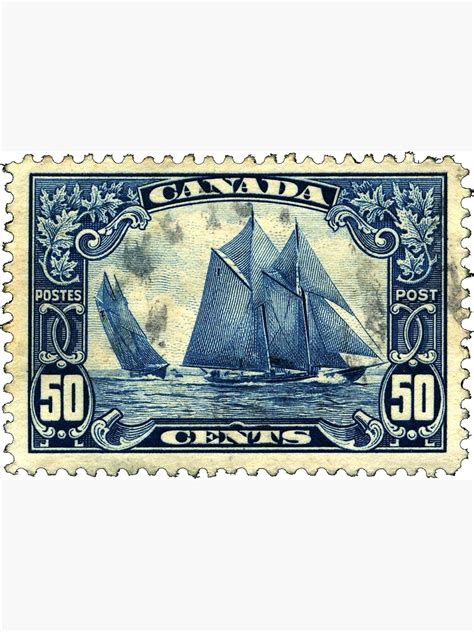 Bluenose Postage Stamp Sailing Ship Canada Art Print By Dlichota