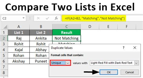 How To Compare Lists In Microsoft Excel Softwarekeep
