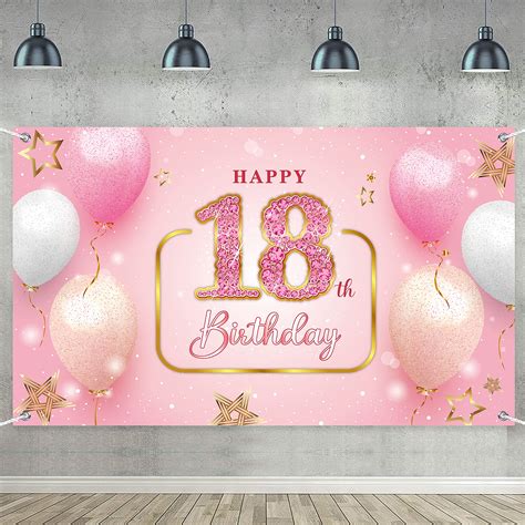Buy 18th Birthday Backdrop Banner 18th Birthday Decorations For Girls