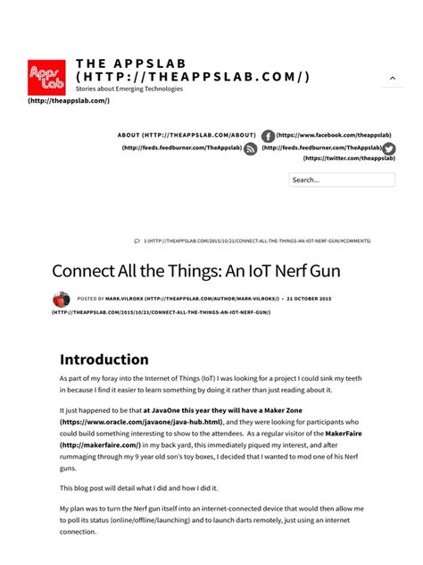 Connect All The Things An Iot Nerf Gun The Appslab Pdf Internet