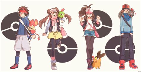 Rosa Hilda Hilbert Tepig Nate And 3 More Pokemon And 3 More